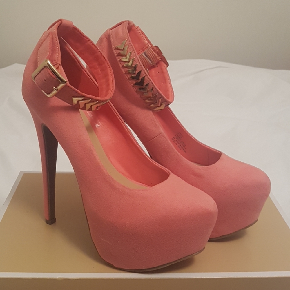 Sexy coral stilettos